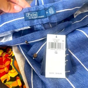 Brand NWT Polo blue and white striped pants